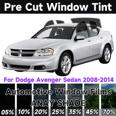 Precut Window Tint Kit for Dodge Avenger Sedan (2008–2014) | UV Block & Privacy Film
