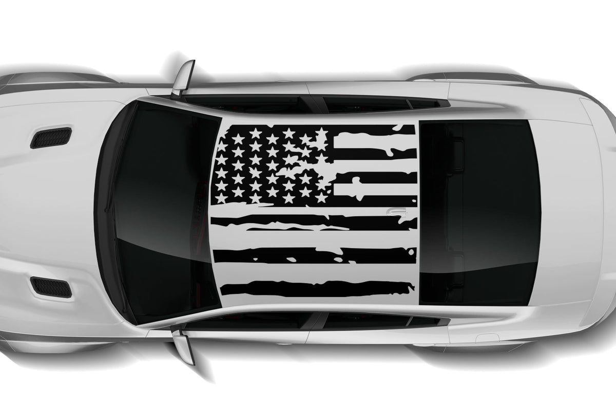 American flag roof decals graphics compatible with Dodge Charger Hellcat SRT Widebody