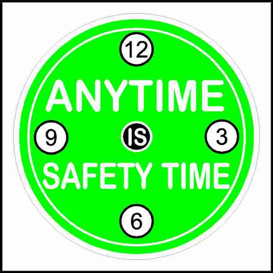 Anytime Is Safety Time Hard Hat 3" Sticker