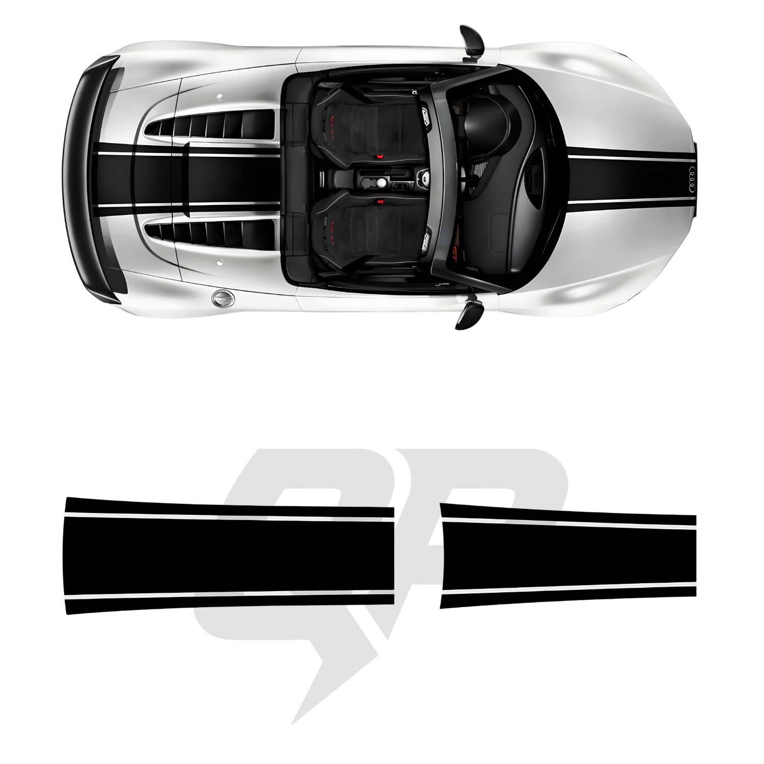Audi R8 2015–2024+ Top Sticker Stripe Decal Graphic Kit