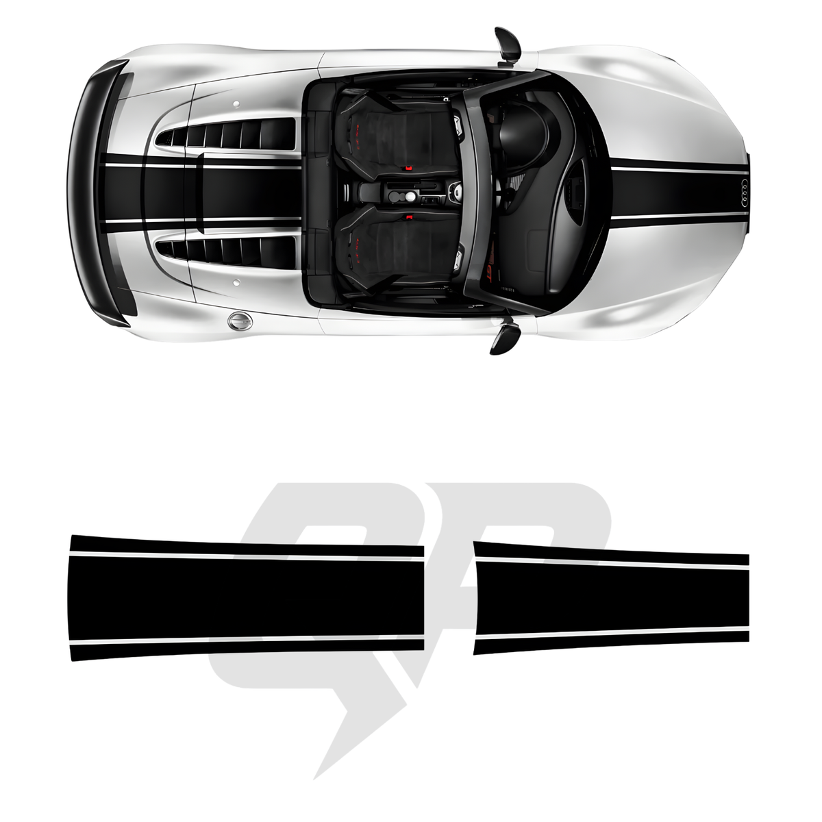 Audi R8 2015–2024+ Top Sticker Stripe Decal Graphic Kit