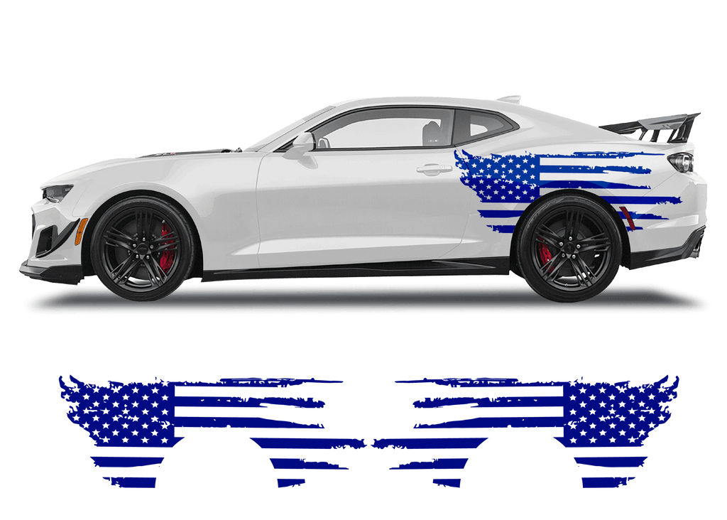 Chevrolet Camaro Side American Flag