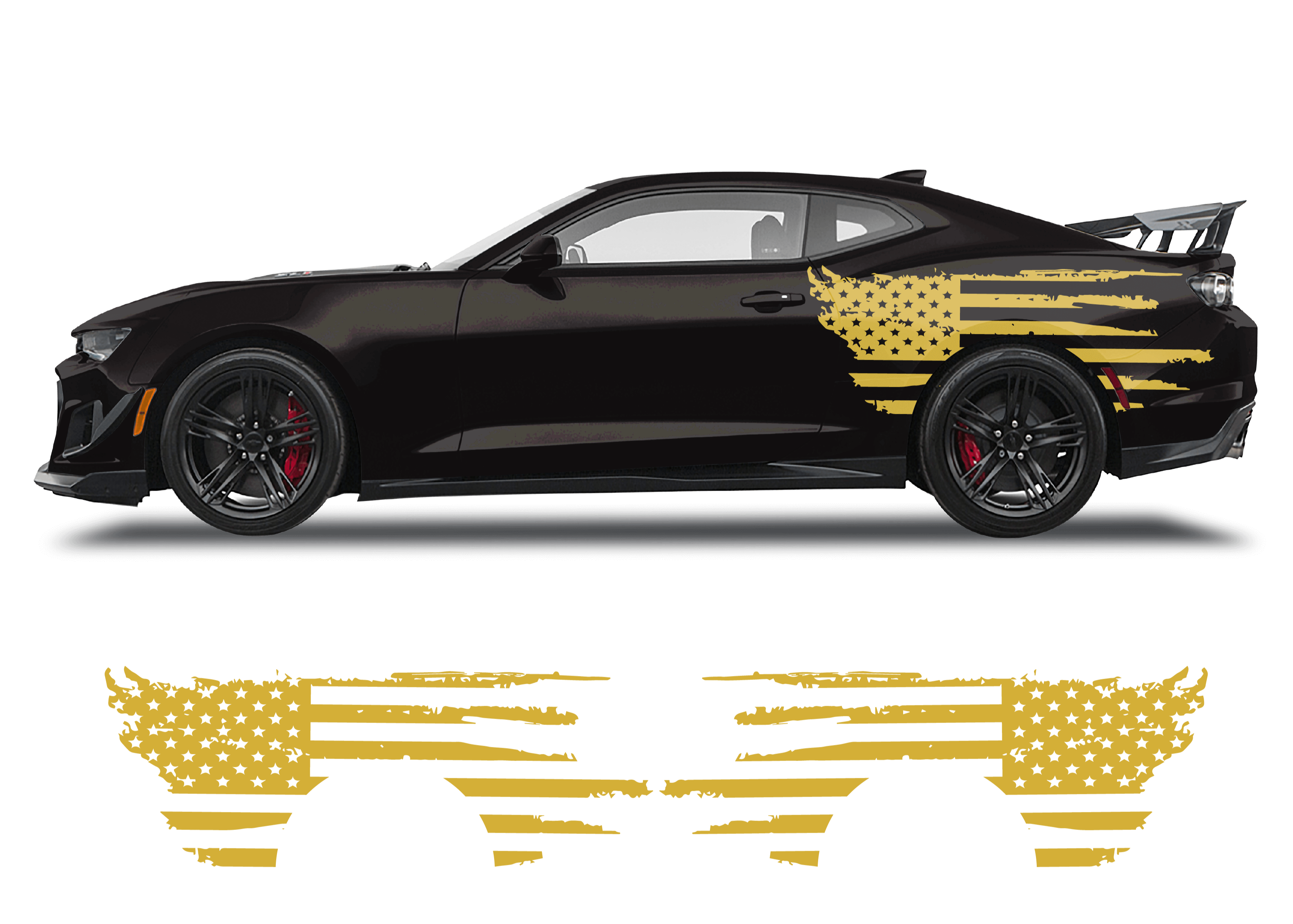 Chevrolet Camaro Side American Flag