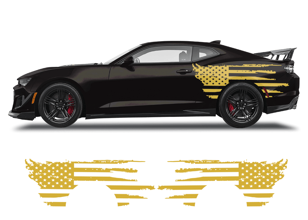 Chevrolet Camaro Side American Flag