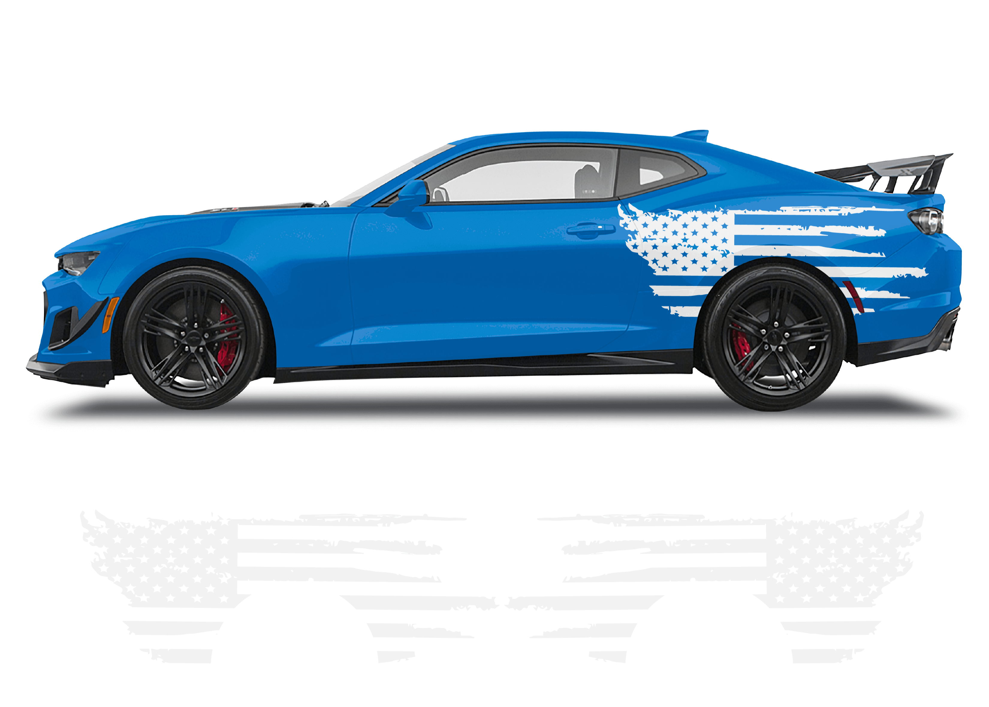 Chevrolet Camaro Side American Flag