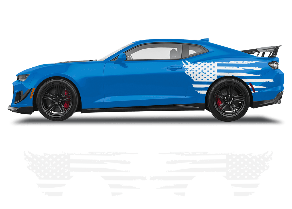 Chevrolet Camaro Side American Flag