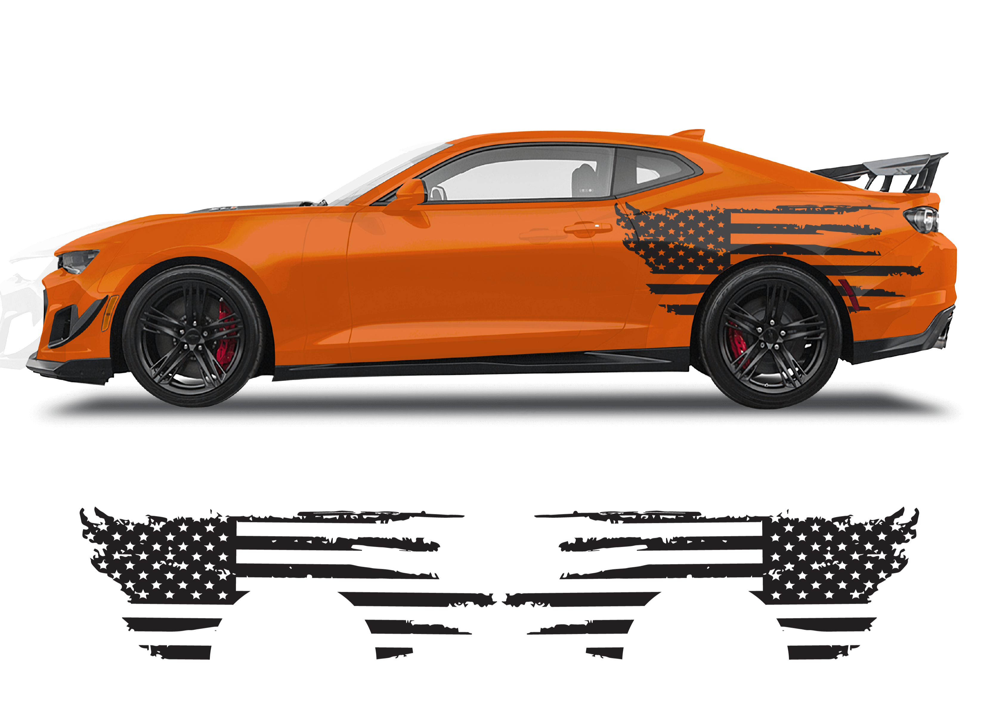 Chevrolet Camaro Side American Flag