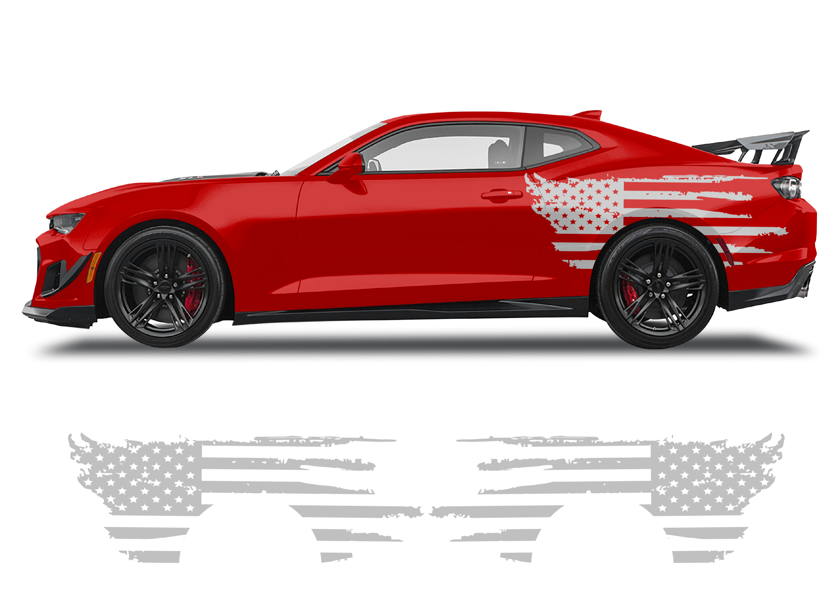 Chevrolet Camaro Side American Flag