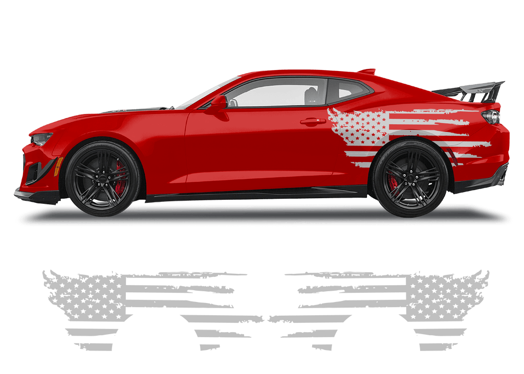 Chevrolet Camaro Side American Flag