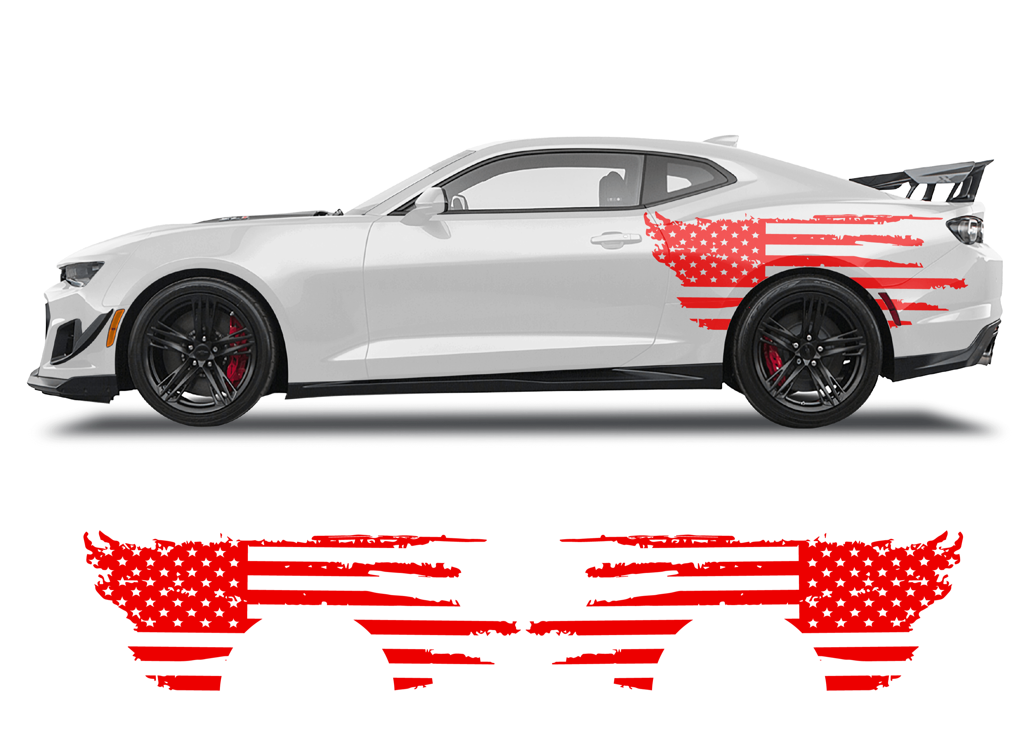 Chevrolet Camaro Side American Flag