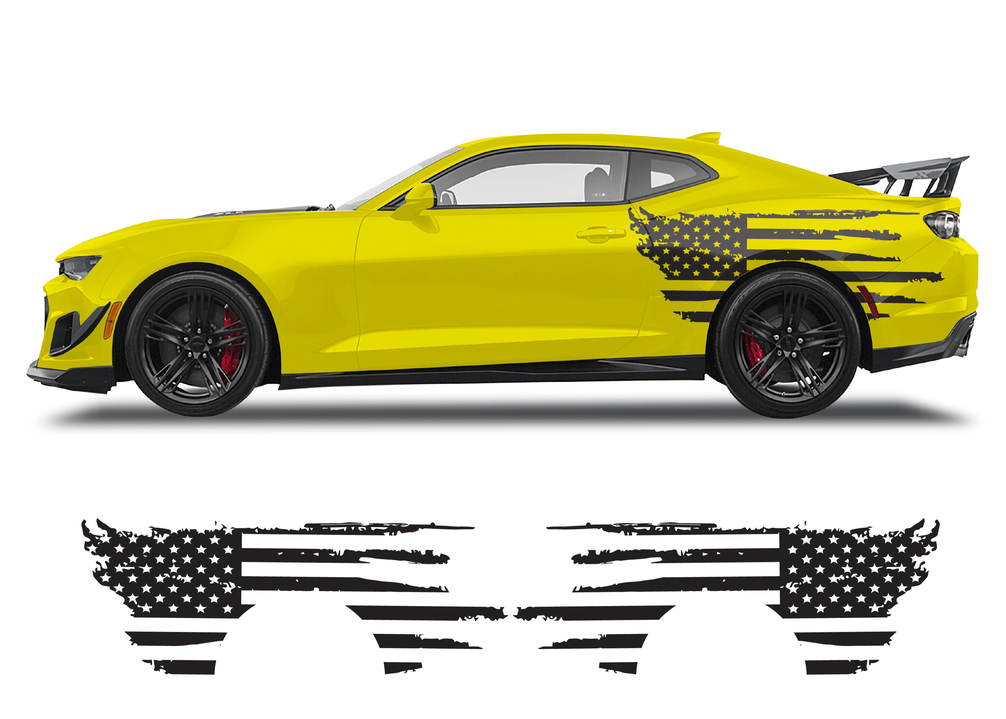 Chevrolet Camaro Side American Flag