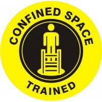 Confined Space Trained Reflective Hard Hat Sticker #HMR-153