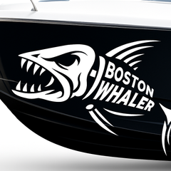 Boston Whaler Skeleton Fish Boat Decal – 60" Vinyl Hull Graphic