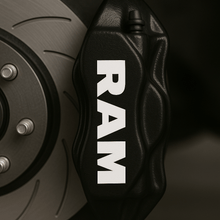 Load image into Gallery viewer, Dodge Ram Brake Caliper Decals – Universal Fit | Set of 8 (3" to 6")