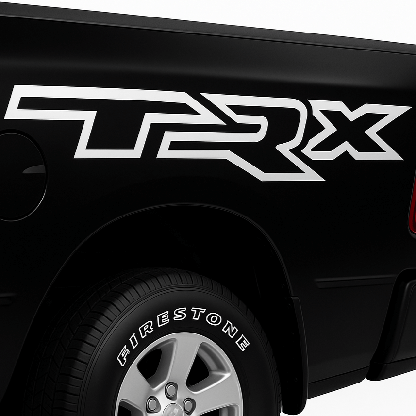 Black truck with 'TRX' decal on the side