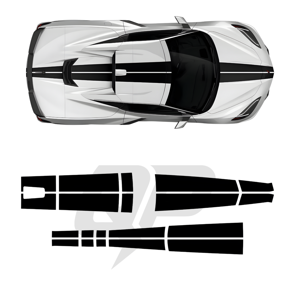 Chevrolet 2021-2025 Corvette C8 Top Roof Sticker Graphic Decal Kit