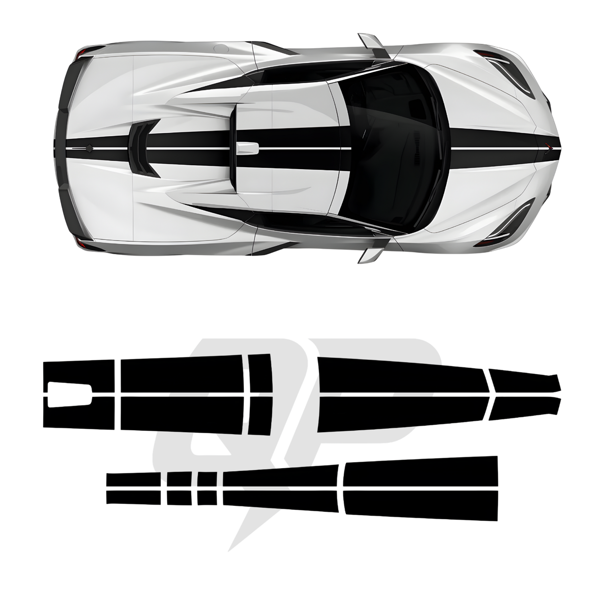 Chevrolet 2021-2025 Corvette C8 Top Roof Sticker Graphic Decal Kit