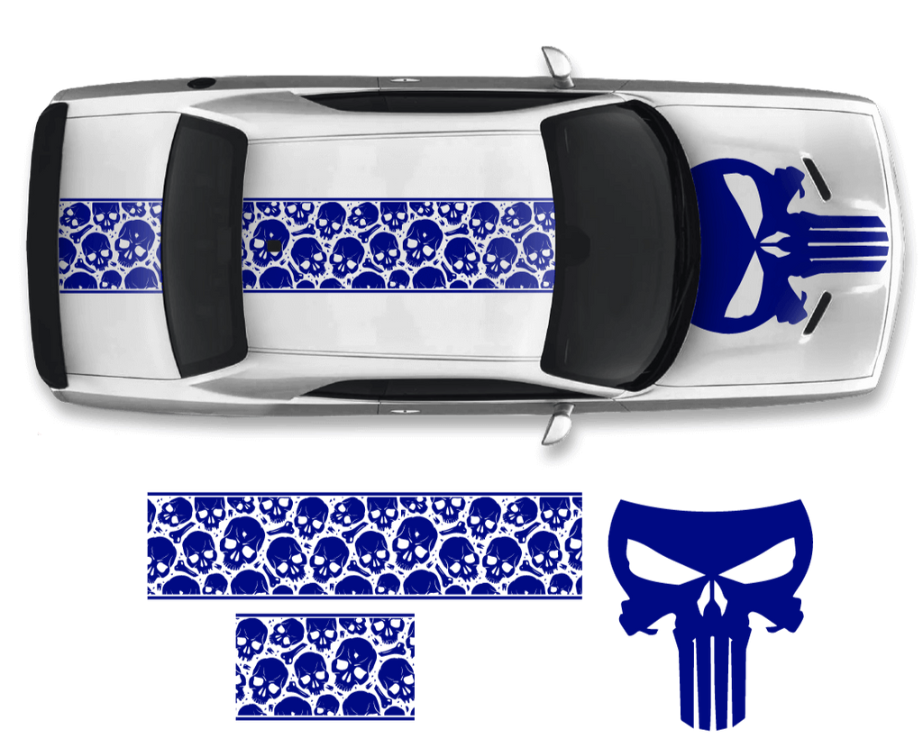 Dodge Challenger Top Skull Hood & Roof Graphics Kit (2011–2022)