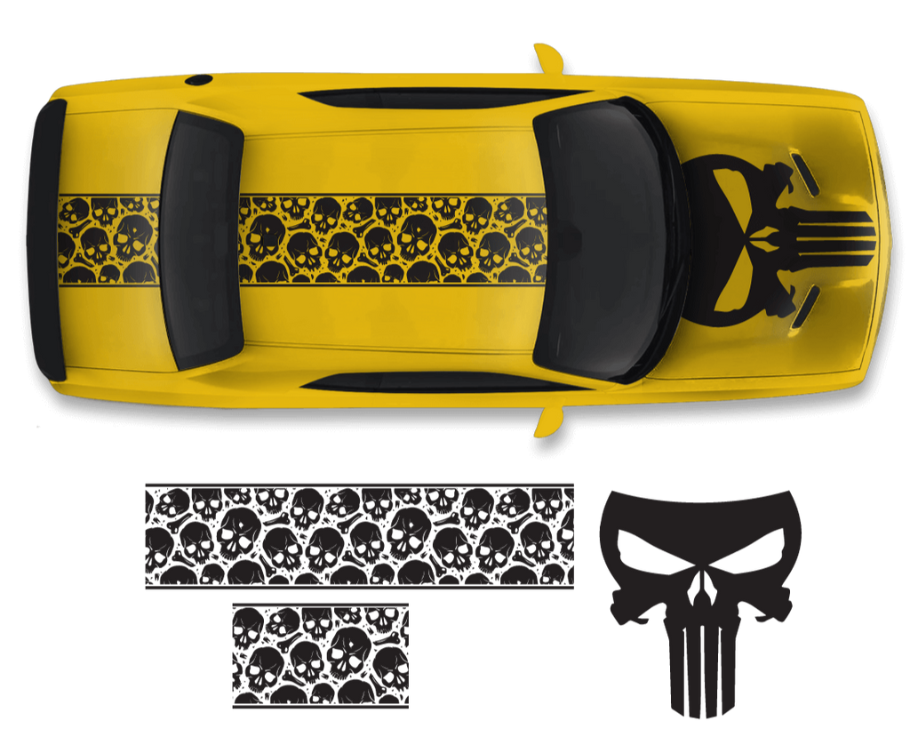 Dodge Challenger Top Skull Hood & Roof Graphics Kit (2011–2022)