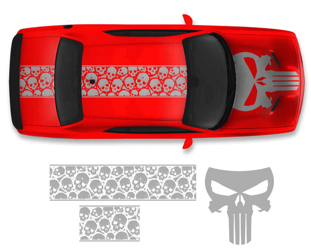 Dodge Challenger Top Skull Hood & Roof Graphics Kit (2011–2022)
