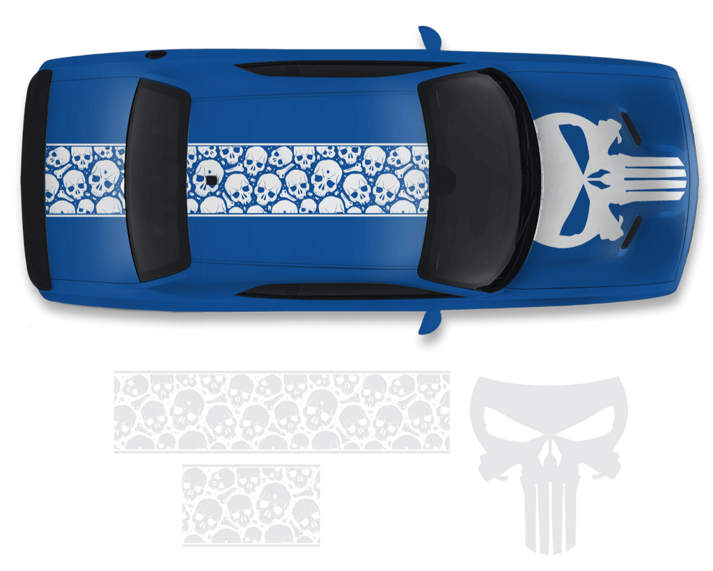 Dodge Challenger Top Skull Hood & Roof Graphics Kit (2011–2022)
