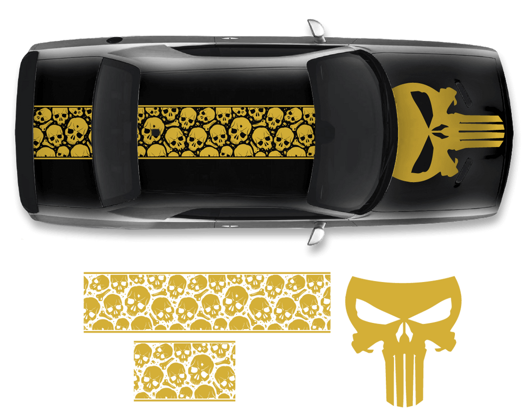 Dodge Challenger Top Skull Hood & Roof Graphics Kit (2011–2022)