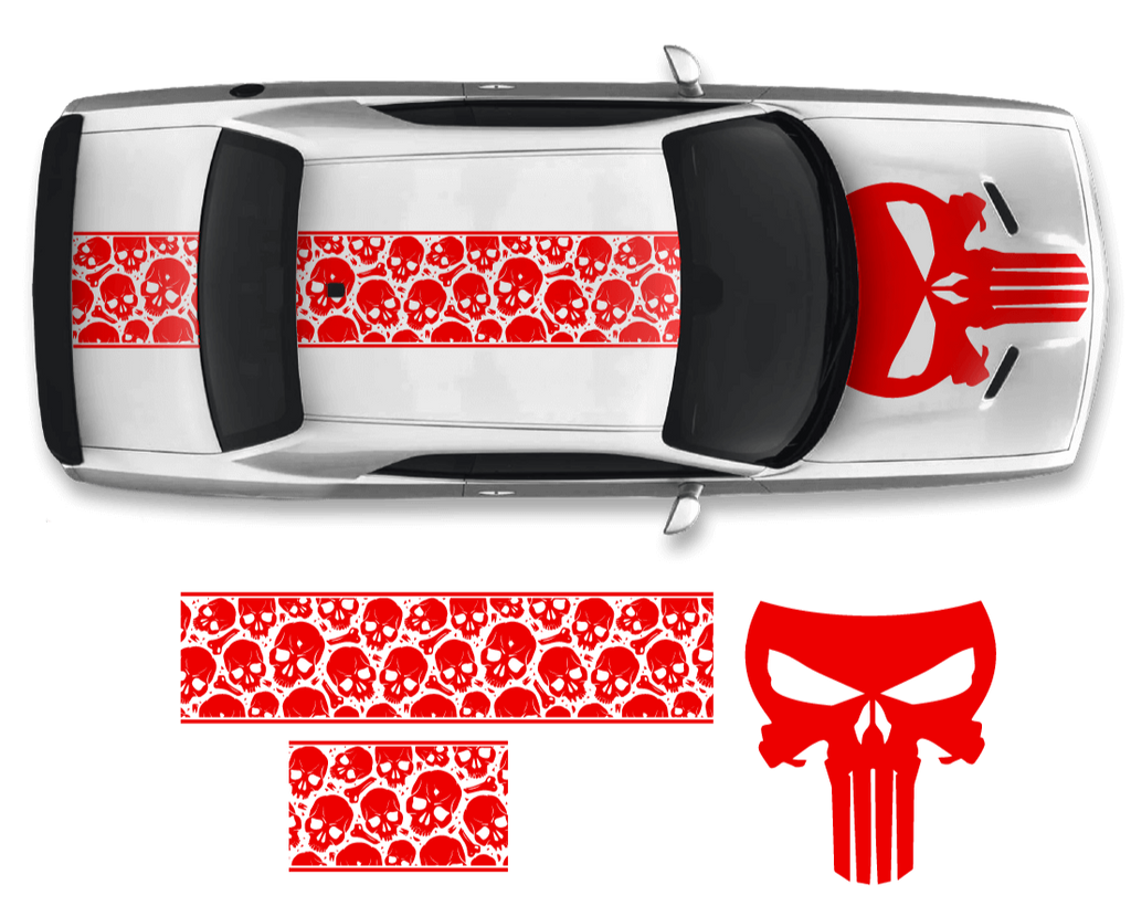 Dodge Challenger Top Skull Hood & Roof Graphics Kit (2011–2022)