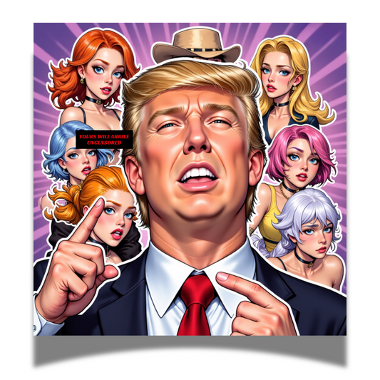 Trump Anime Lover 3" Sticker - Funny Anime and Politics Mashup