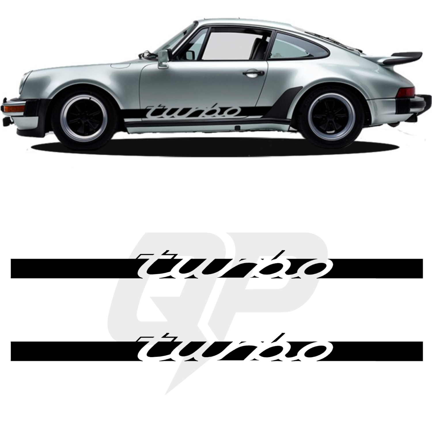 Porsche Turbo Classic Script Decal Set