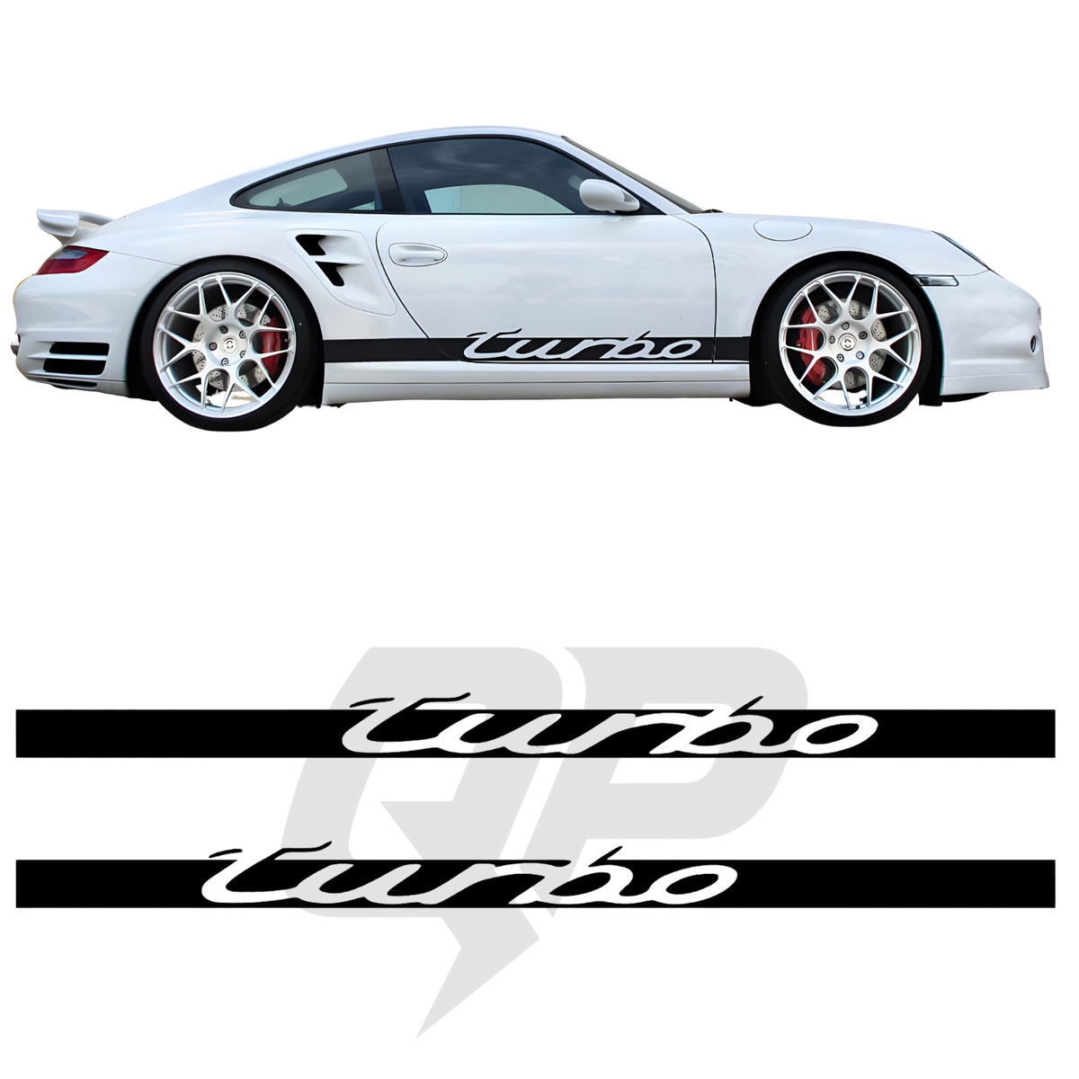 Porsche 997 Turbo Side Stripe Decals Set