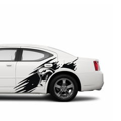 Cobra head side graphics, decals compatible with Dodge Charger 2006-2010
