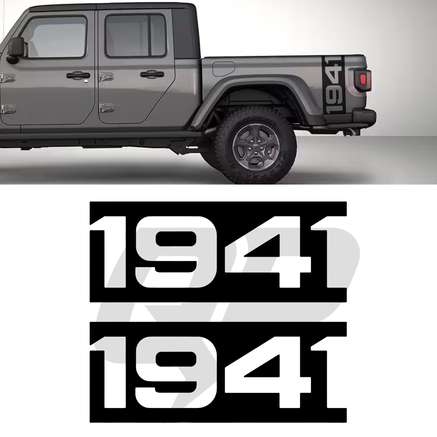 Jeep Gladiator 1941 Bedside Decals - JT 2018+ Heritage Vinyl Graphics (Pair)