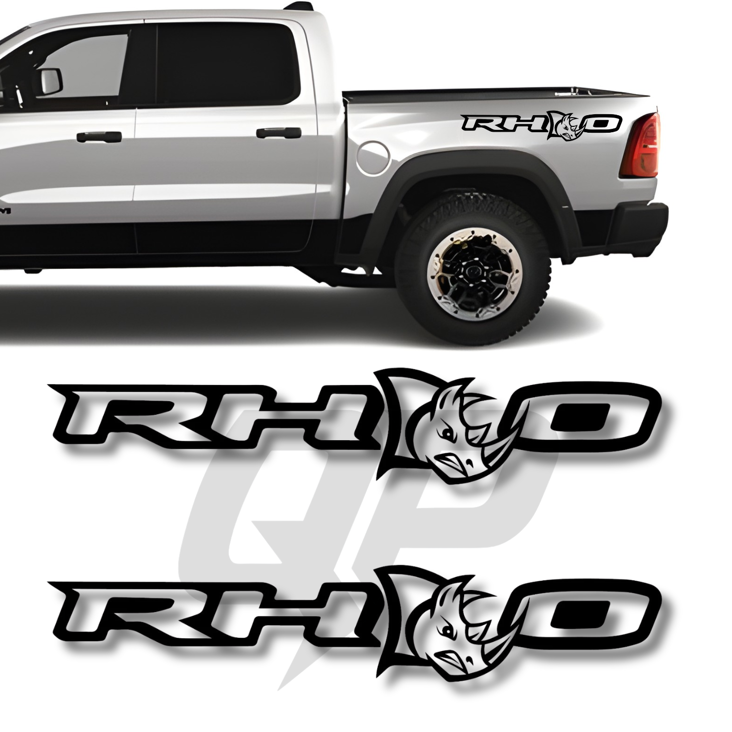 Dodge Ram RHO Rhino Rear Side Decal Graphic Kit Set