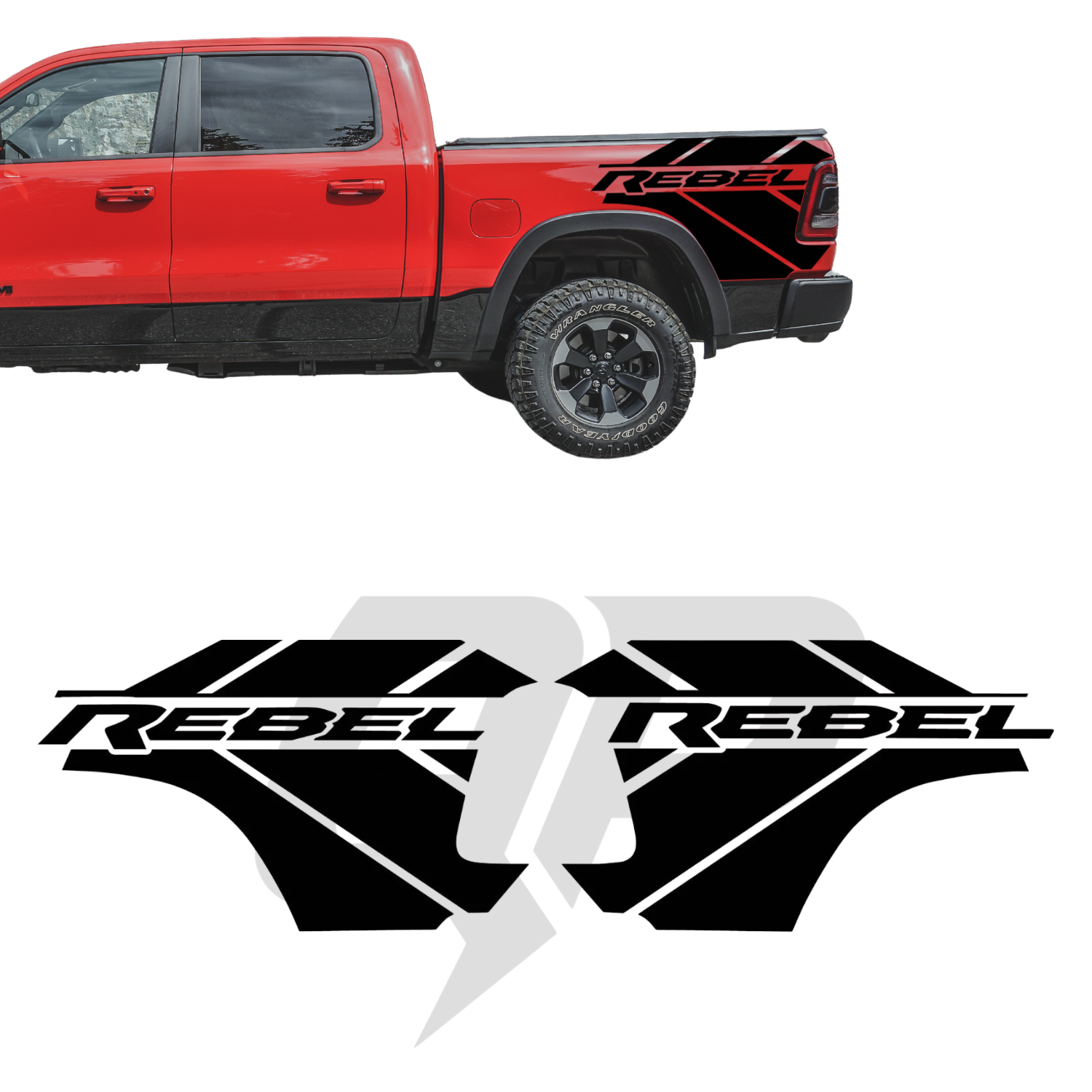 Dodge Rebel Rear Fender Side Graphics Kit Set