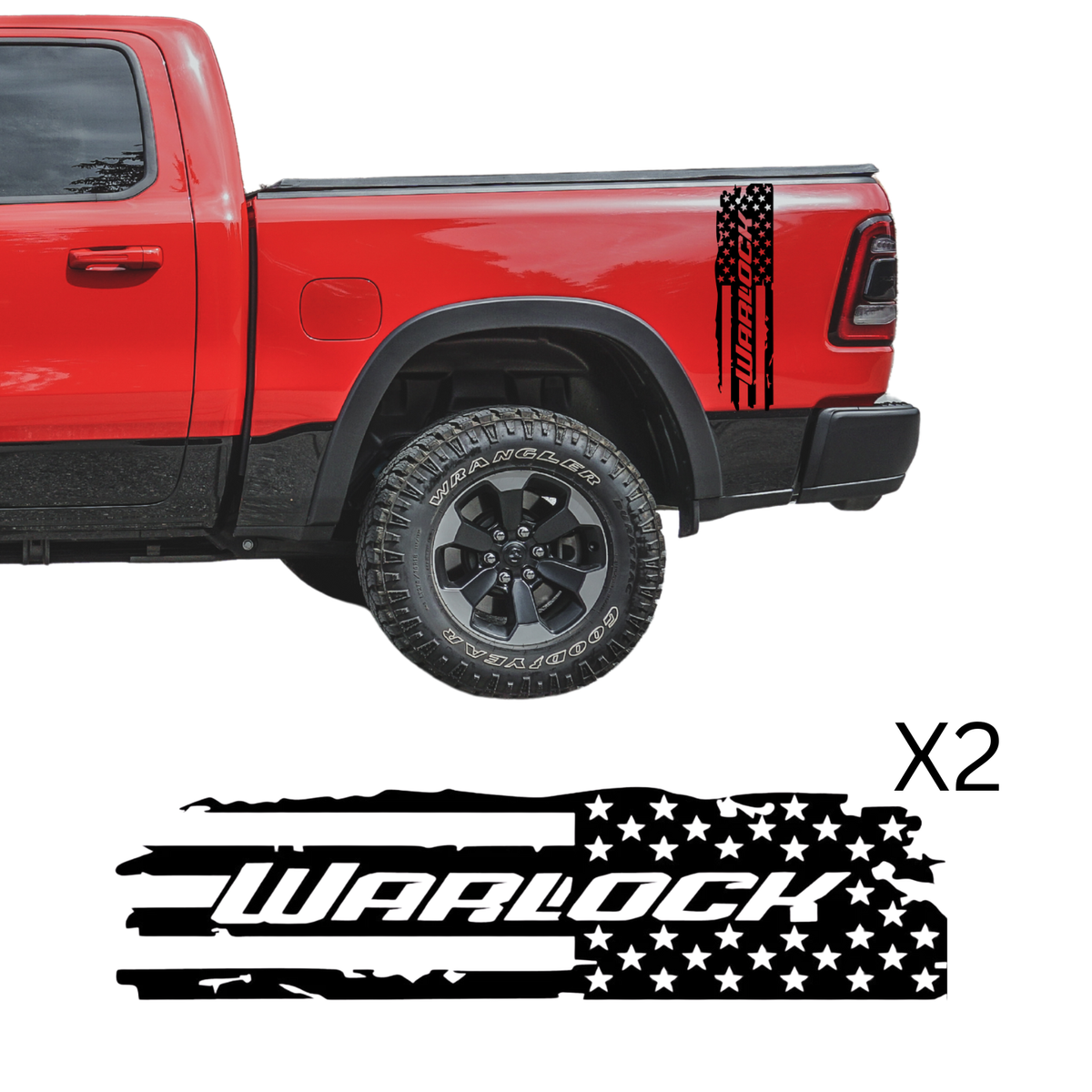 Dodge Ram 1500 Warlock Flag Rear Fender Decal Kit