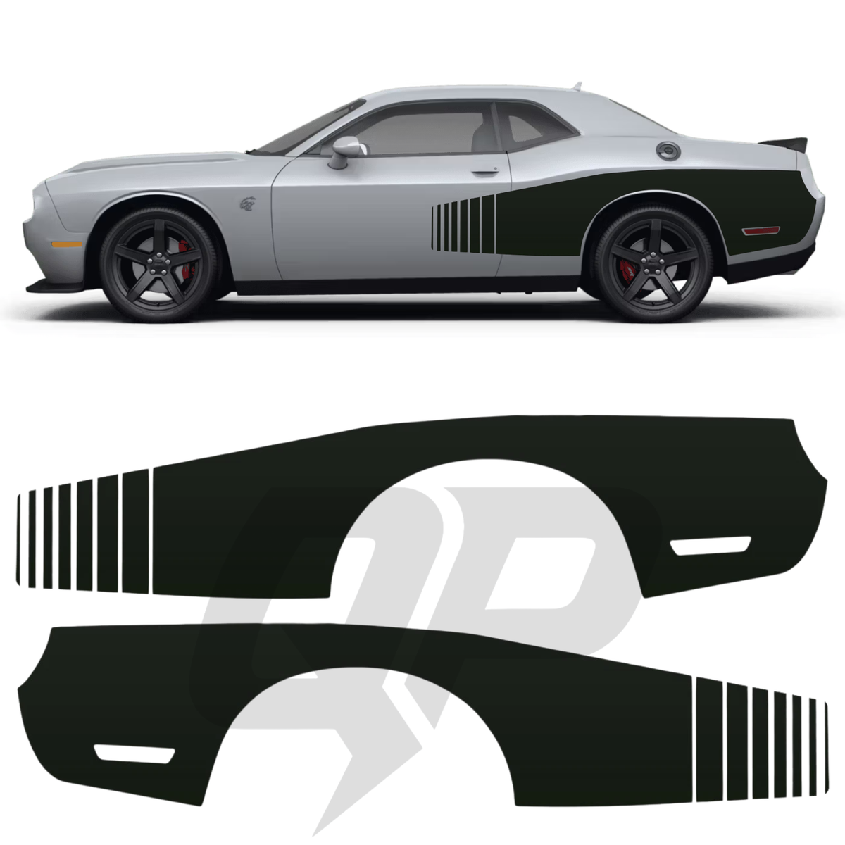 Rayas de carreras para vallas publicitarias compatibles con Dodge Challenger 2015-2023