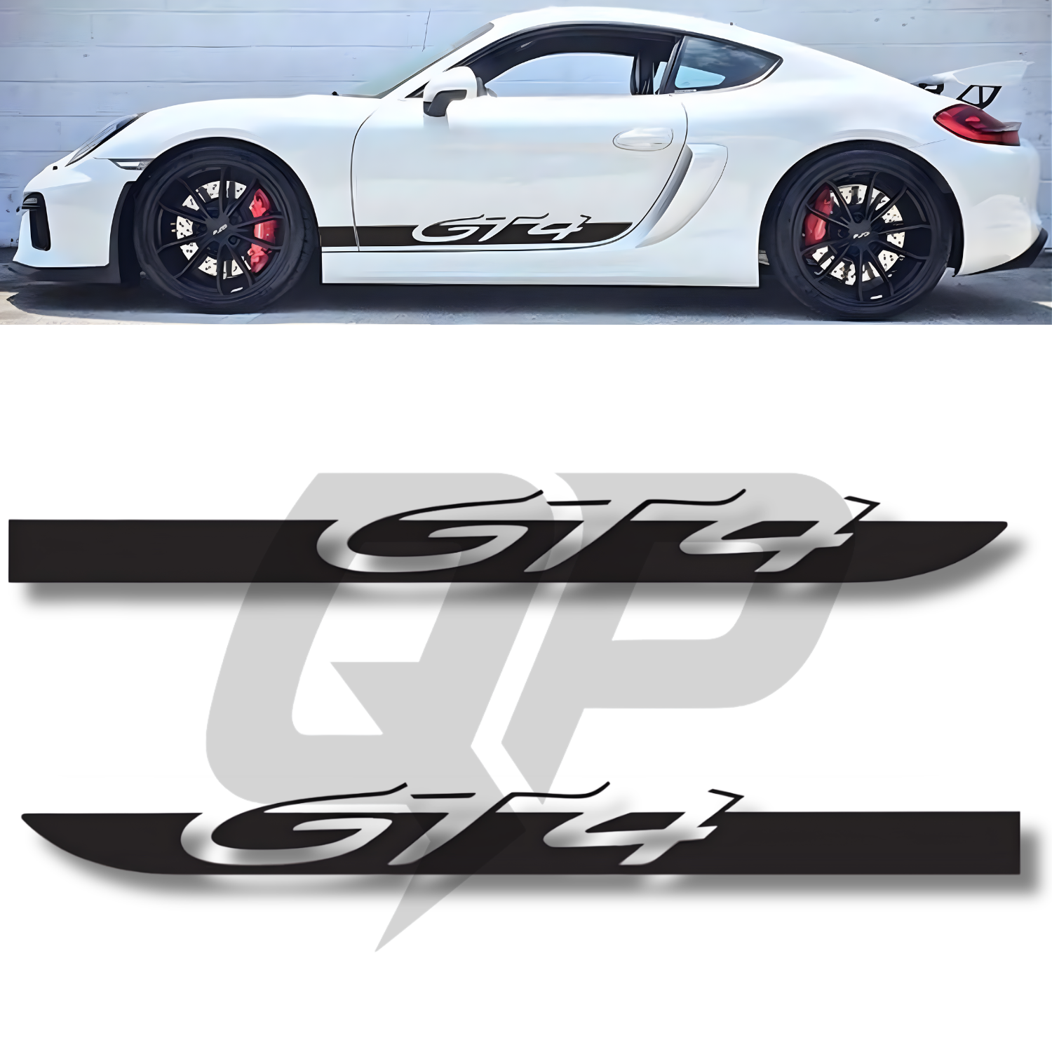 Porsche Cayman 981 GT4 Side Scripts Graphic Decal Set