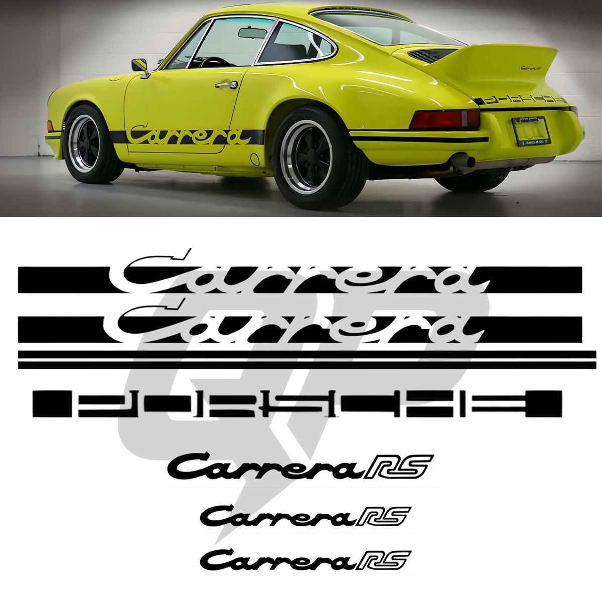 Juego completo de calcomanías gráficas para el Porsche 911 Carrera RS 2.7 de 1973