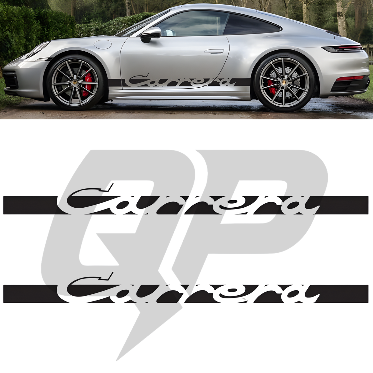 Juego de calcomanías laterales con inscripción para Porsche Classic Carrera 992