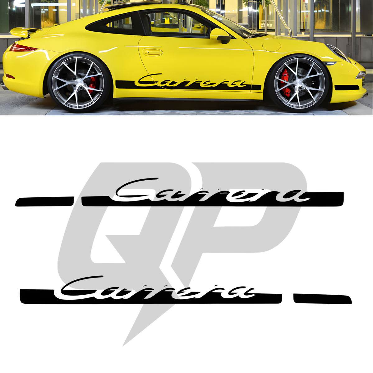 Juego de calcomanías laterales cónicas Carrera Porsche 997