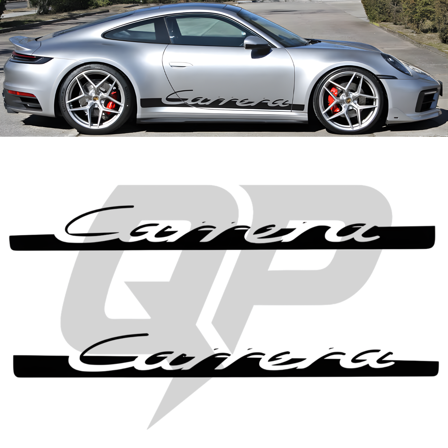 Juego de calcomanías laterales cónicas Carrera Porsche 992