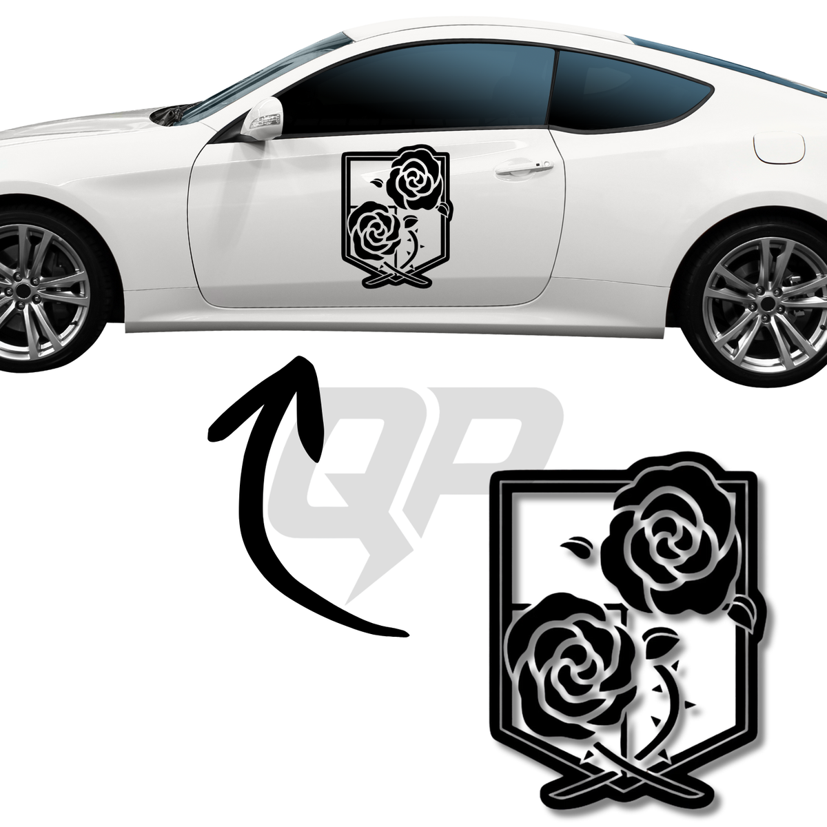 Attack on Titan Anime Garrison Regiment Rose Car Graphic Decal