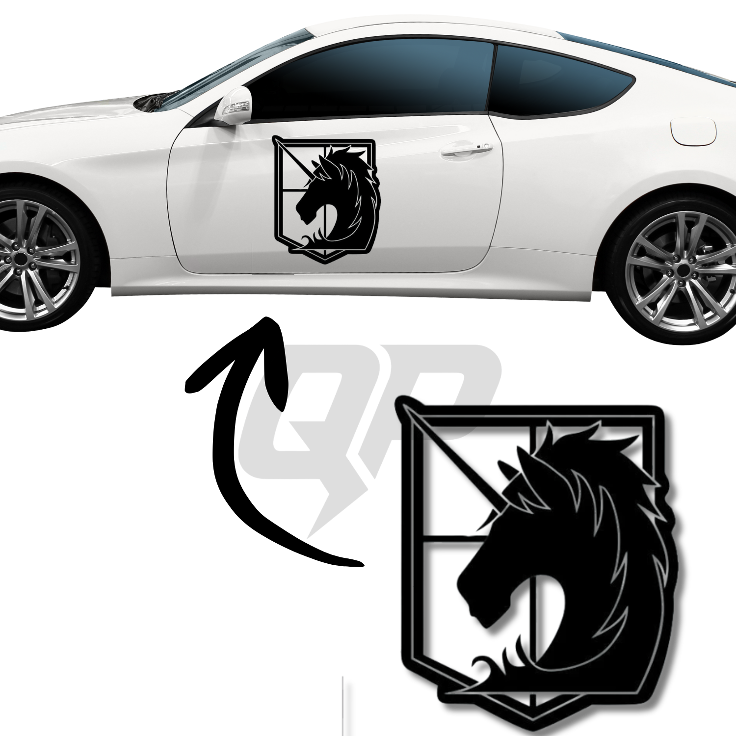 Attack on Titan Anime Military Police Unicorn Car Graphic Decal