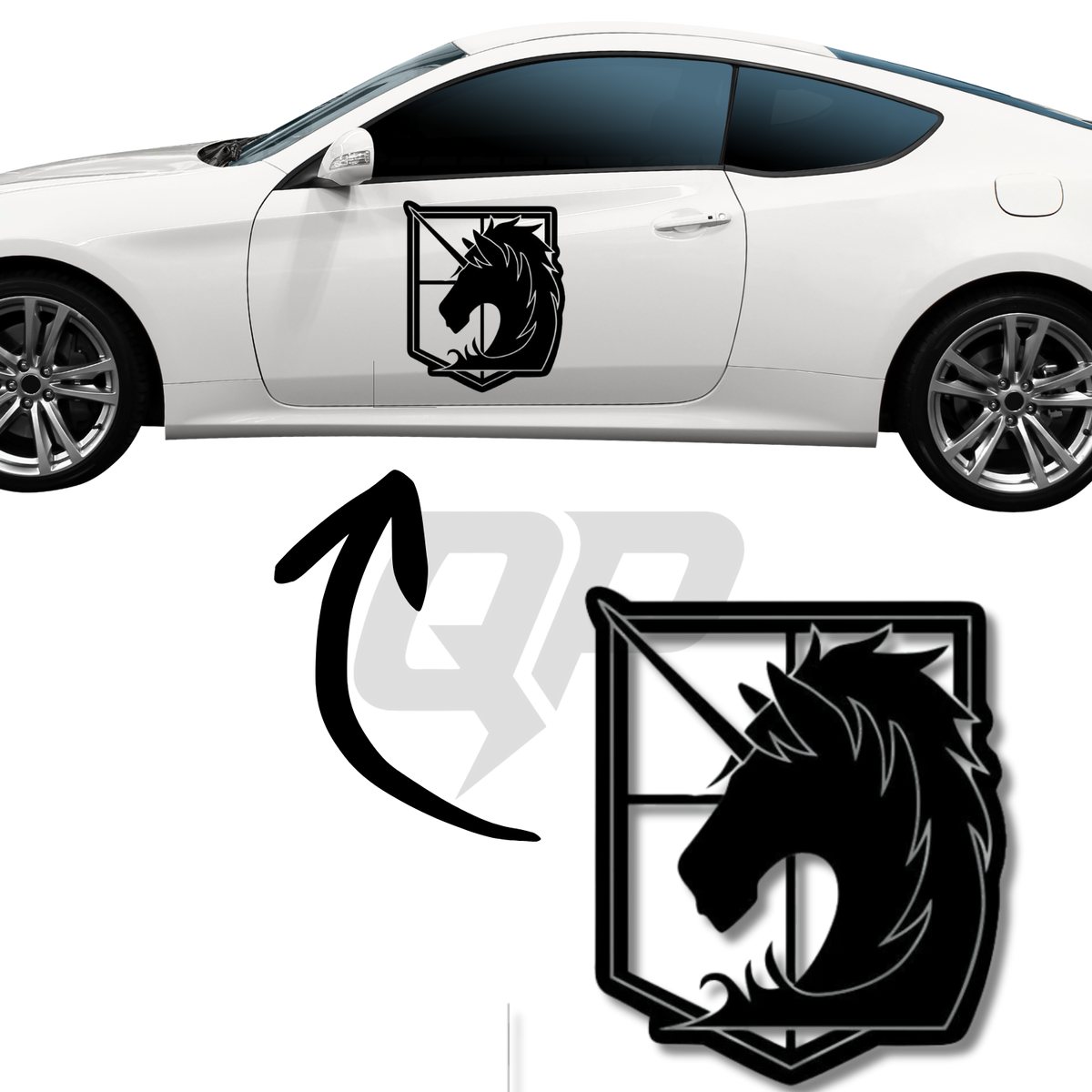 Attack on Titan Anime Military Police Unicorn Car Graphic Decal