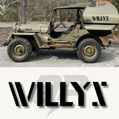 Jeep WILLYS Name Logo Decal 1.5x6.25 | Premium Vinyl Jeep Sticker