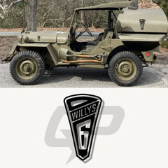 WILLYS 6 Logo Jeep Decal – 5x3 Premium Vinyl Emblem Sticker