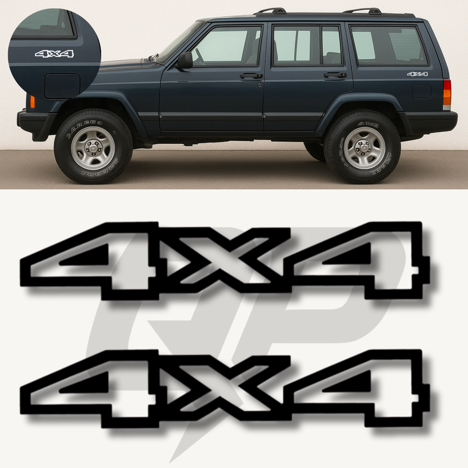 1993–1997 Jeep Cherokee XJ 4x4 Quarter Panel Decals