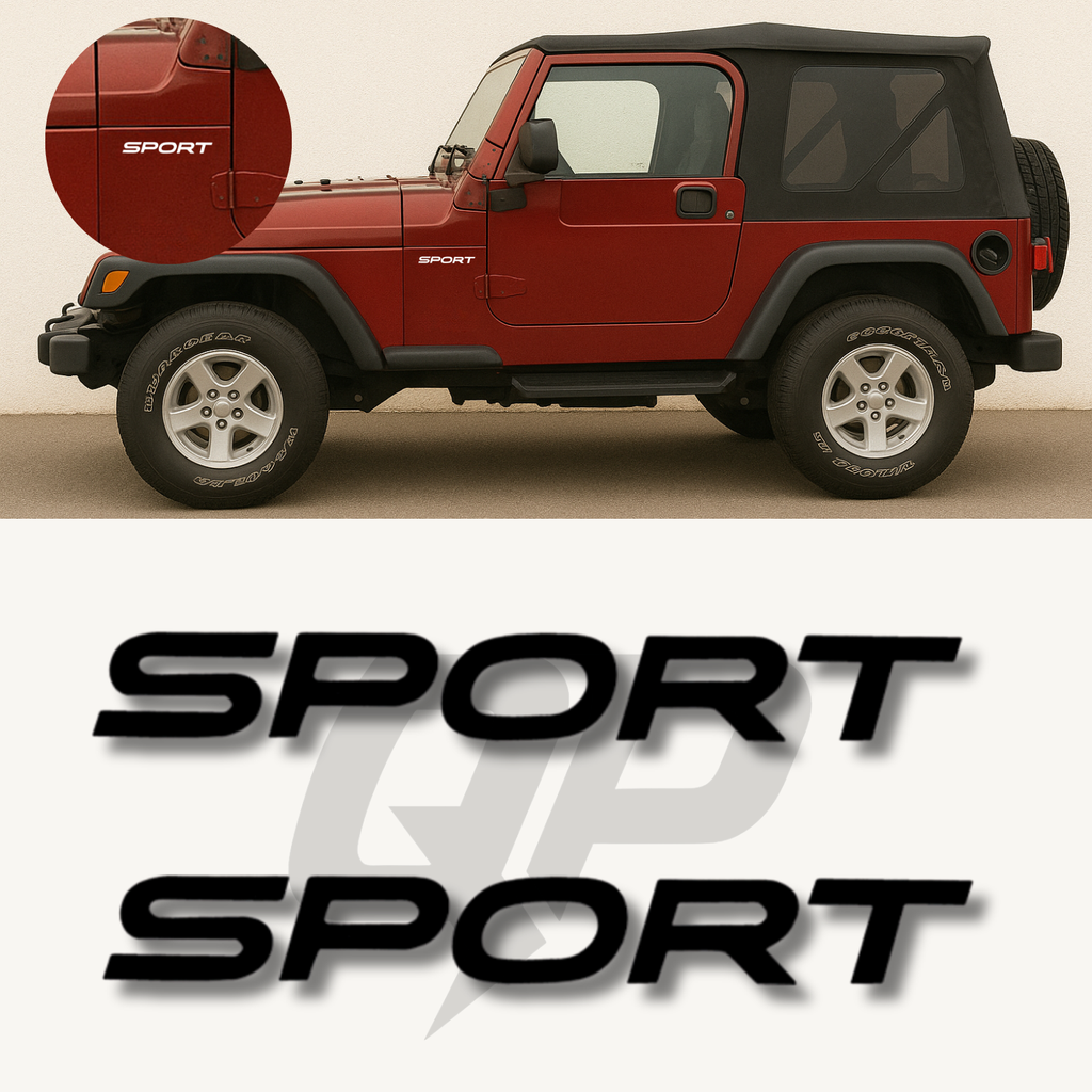 Juego de calcomanías para guardabarros Jeep Wrangler TJ SPORT 2003-2006, gráficos estilo OEM
