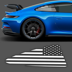 Calcomanía para ventana trasera con bandera estadounidense (2 unidades) - Compatible con Porsche 911 GT3 2017-2019
