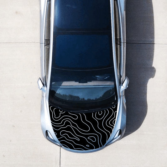 Topography Hood Vinyl Decal Sticker Fits: Tesla Model Y